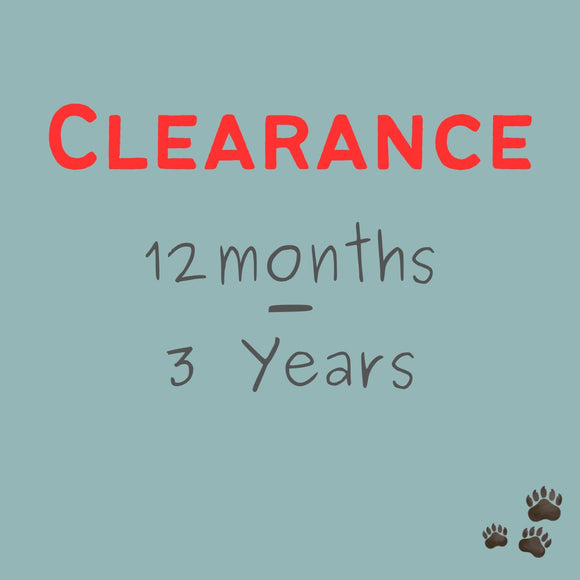 CLEARANCE - 12months - 3 years