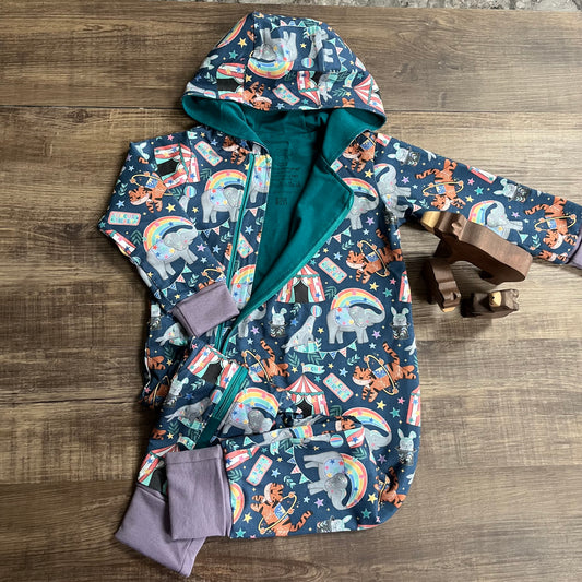 Long zip coverall circus fun - 18-24m - ready to post