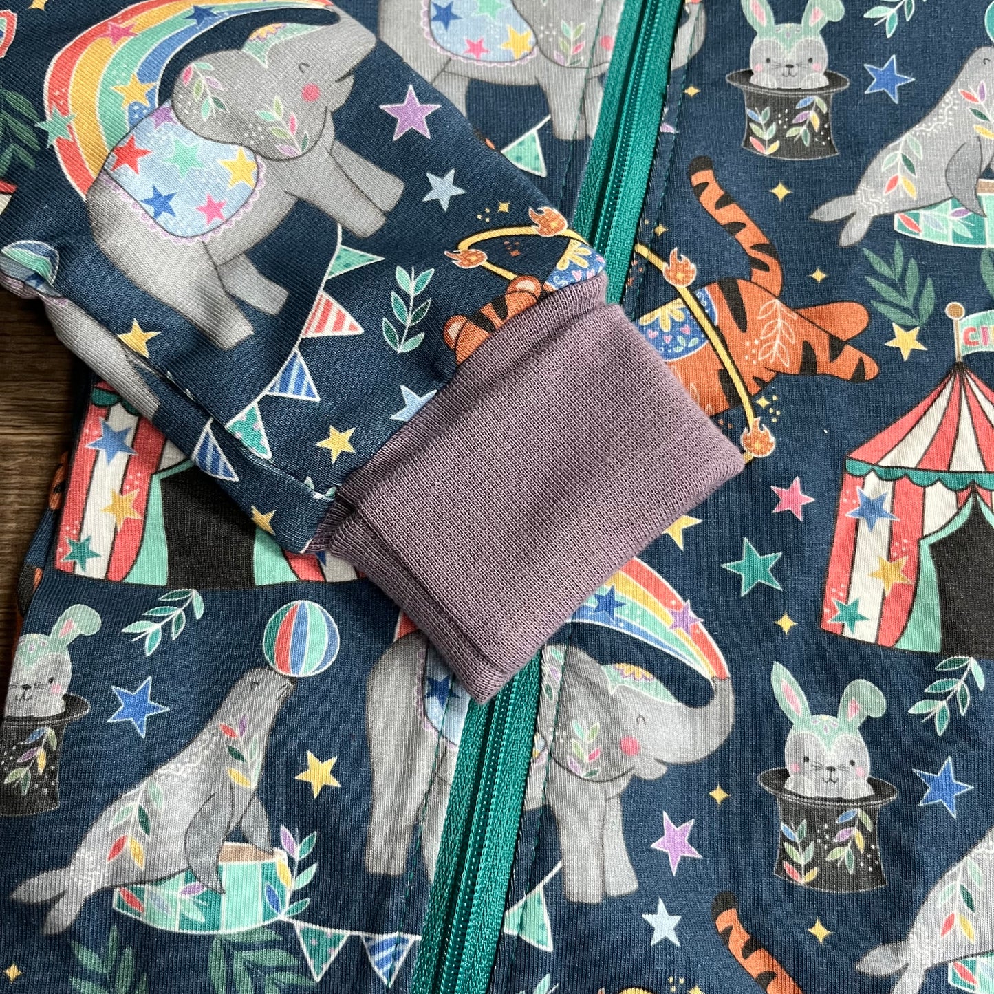 Long zip coverall circus fun - 18-24m - ready to post