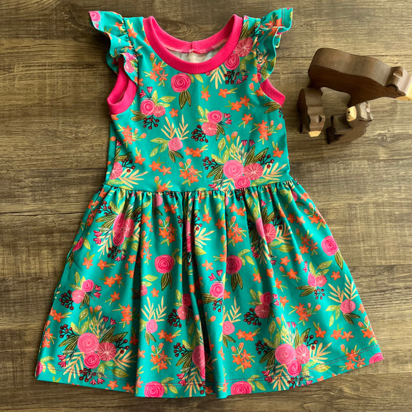Floral bloom - everyday dress - 2-3 years