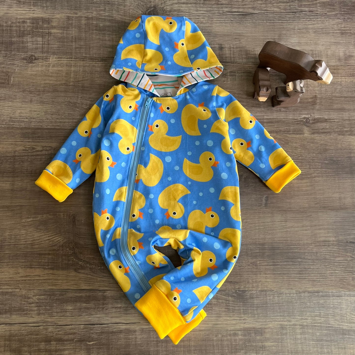 Rubber Ducks - Long Zip Up Coverall - Ready To Post 3-6m