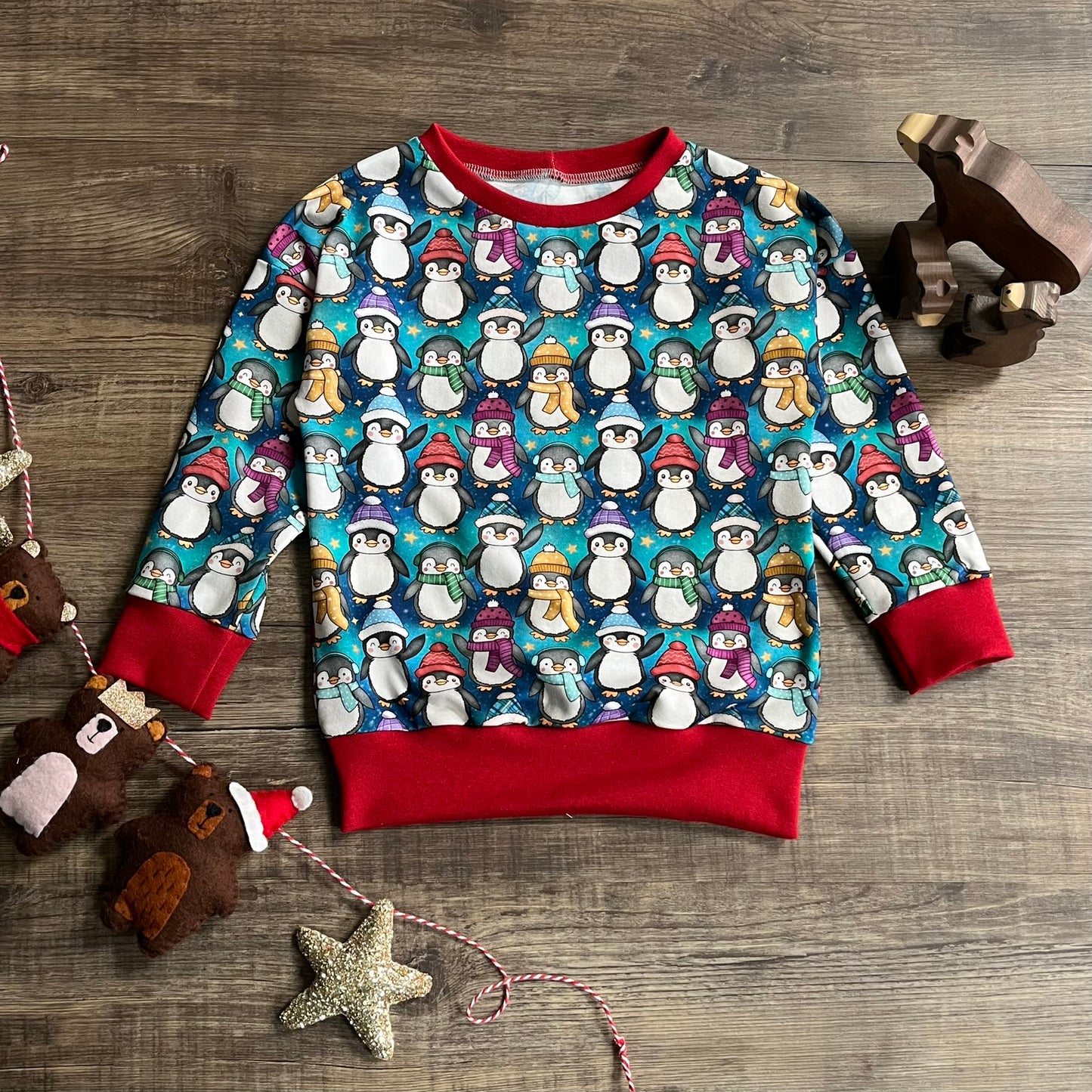 Festive Penguins - jumper - 2-3 years