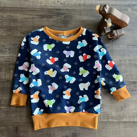 Festive Bear - Slouchy Sleeve Jumper - Ready to Post