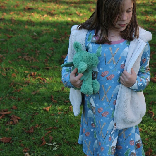 Leopard Blues - Warmer Fabric - T-shirt Dress