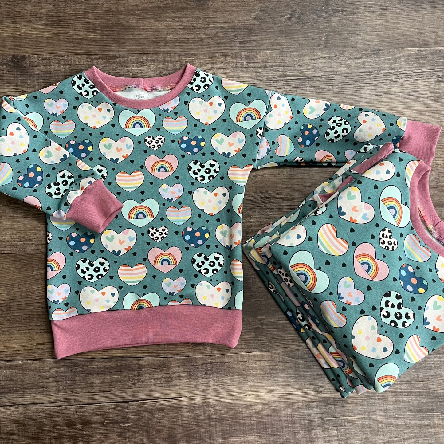 Happy Hearts Slouchy Sleeve jumper - Ready to Post