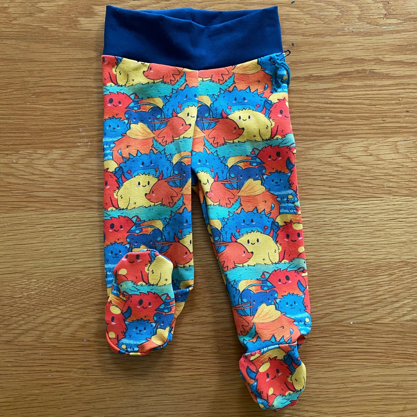 Midnight Stripes - Warmer Fabric - Footed Leggings