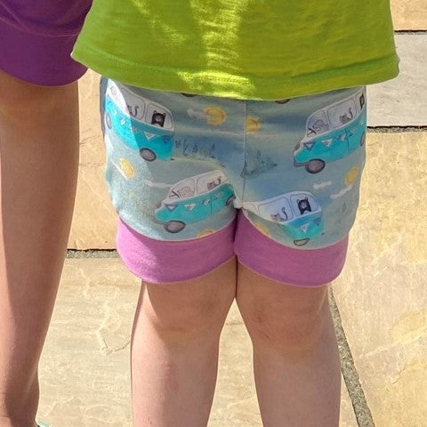 Midnight Stripes - Warmer Fabric - Shortie Shorts