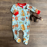 Big leaves - Warmer Fabric - All in One Babygrow