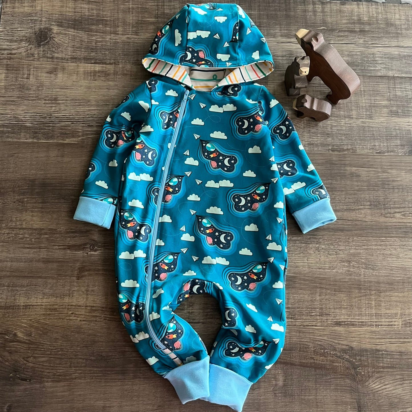 Rainbow Floral - Long Zip Up Coverall