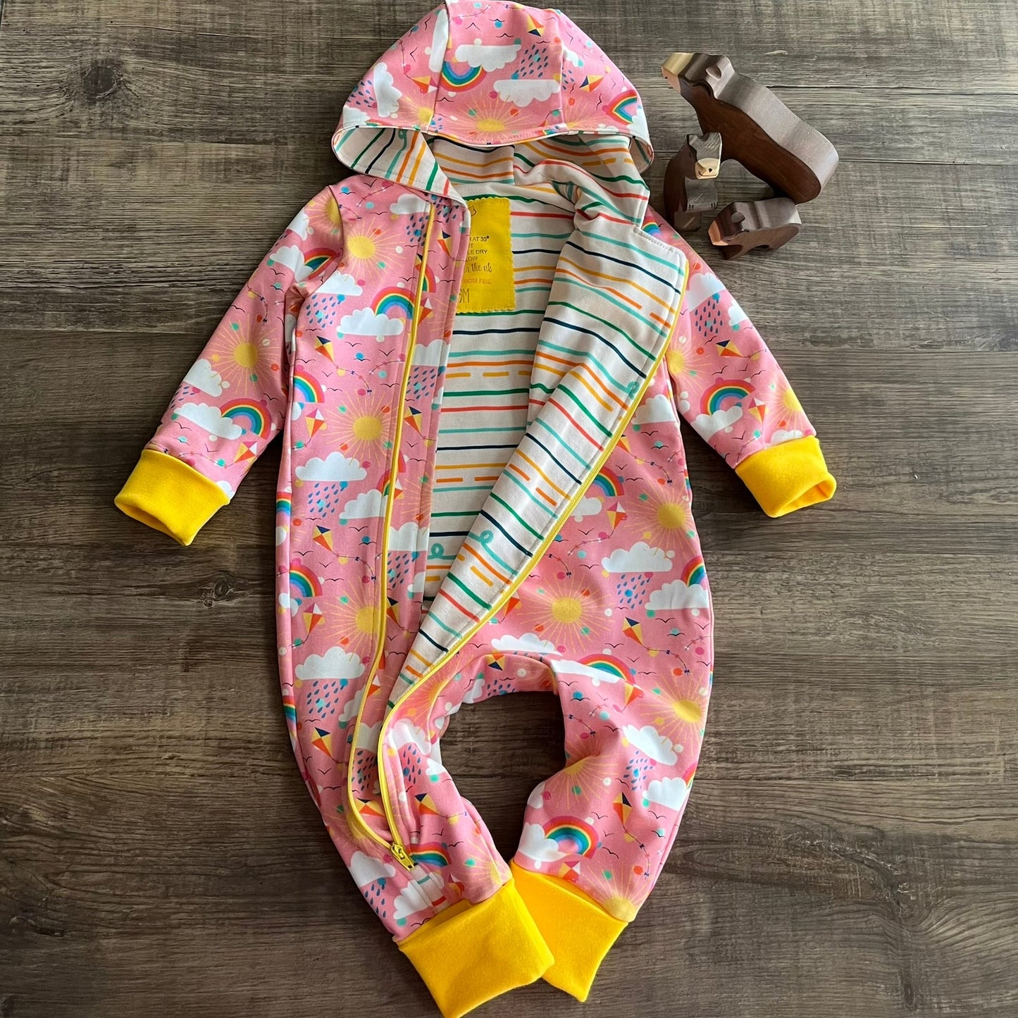 Rainbow Floral - Long Zip Up Coverall