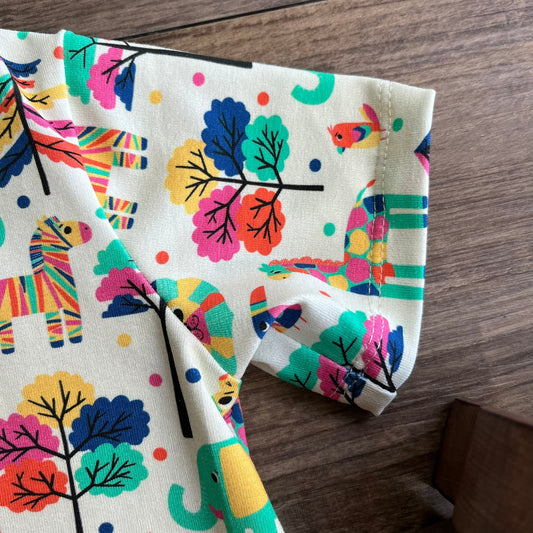 Safari- popper down romper - ready to post 9-12m