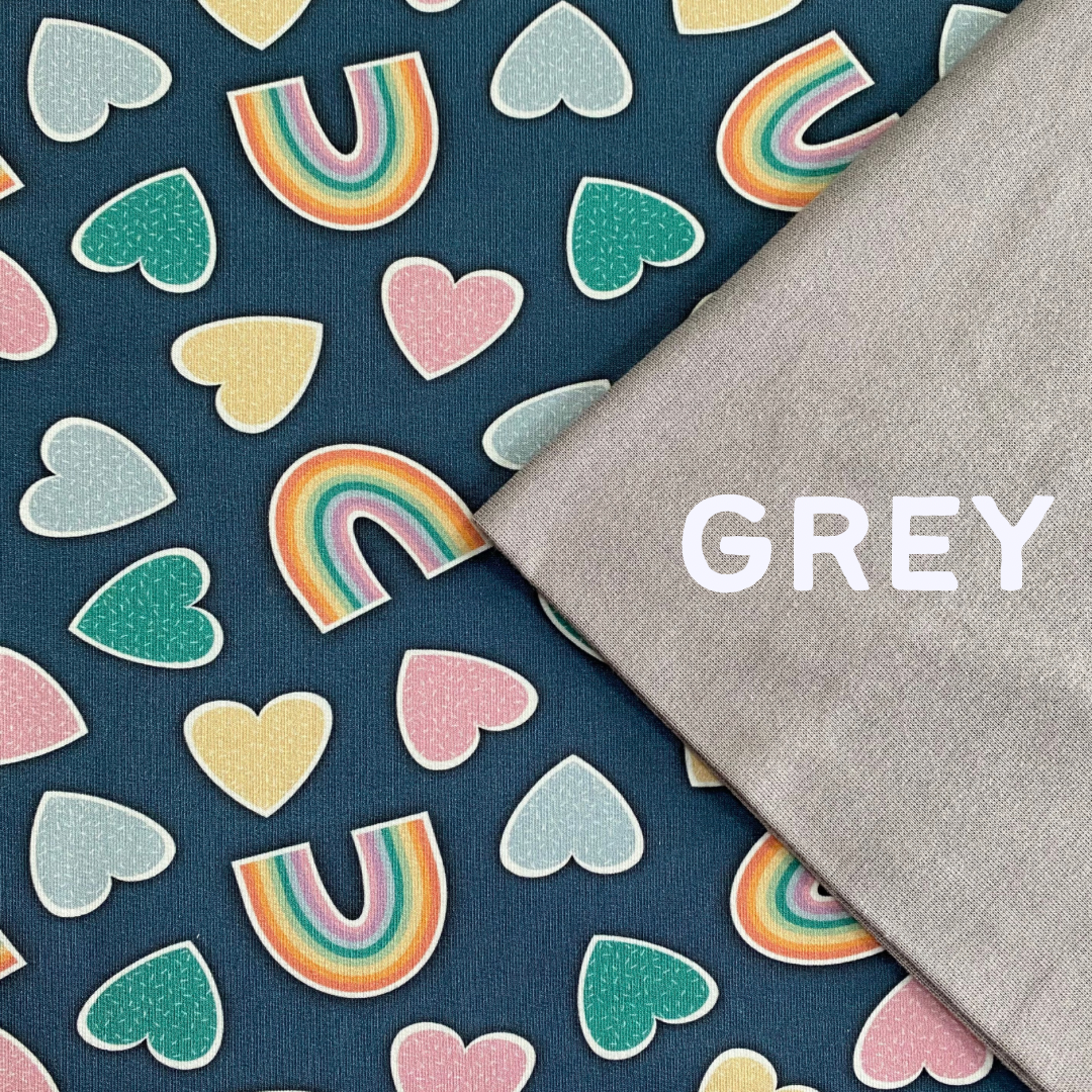 Hearts and Rainbows - Warmer Fabric - All in One Babygrow