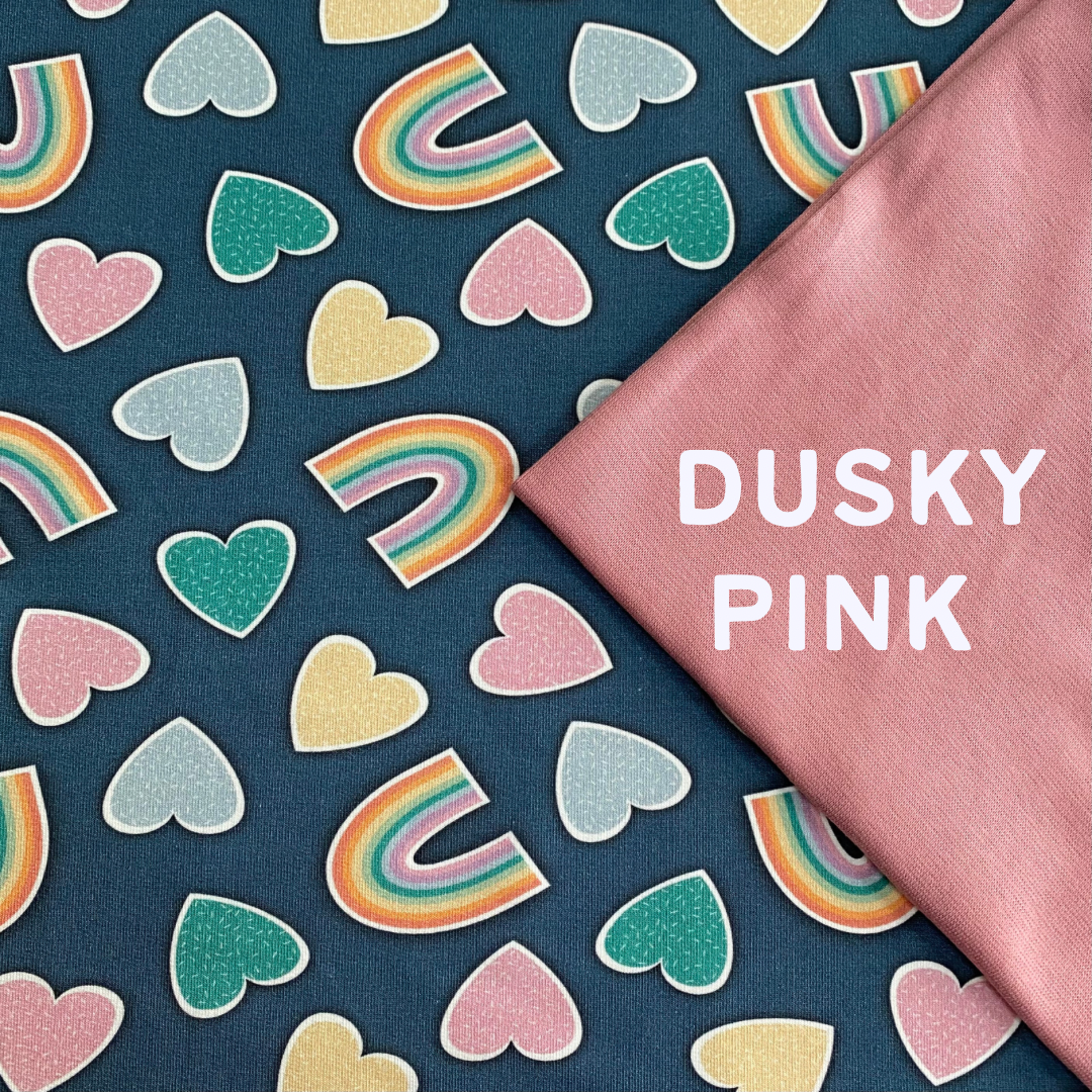 Hearts and Rainbows - Warmer Fabric - All in One Babygrow
