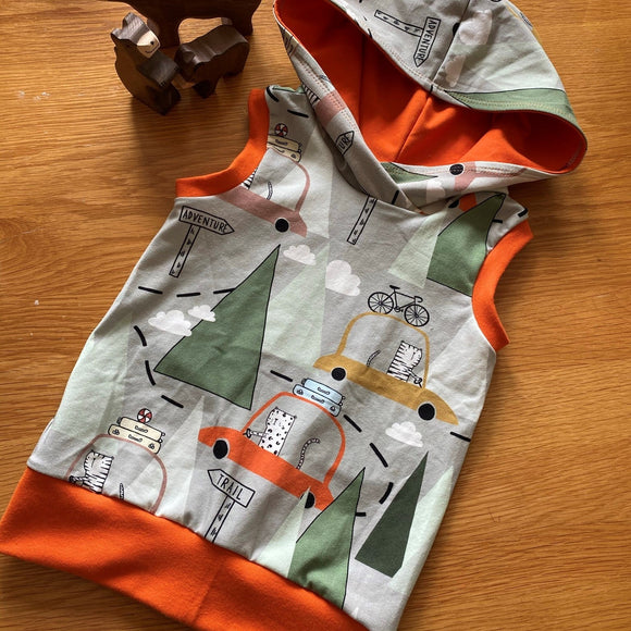 Dinosaurs- Warmer Fabric - Hooded Vest/Top