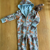 Big leaves - Warmer Fabric - Zip Up Coverall