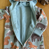 Dinosaurs- Warmer Fabric - Zip Up Coverall