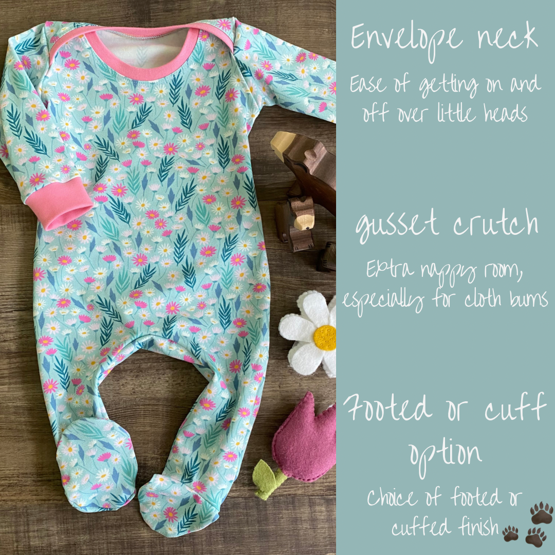 Dragons - Natural - Easy Change Babygrow