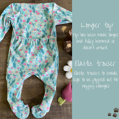 Christmas Friends - Green - Easy Change Babygrow