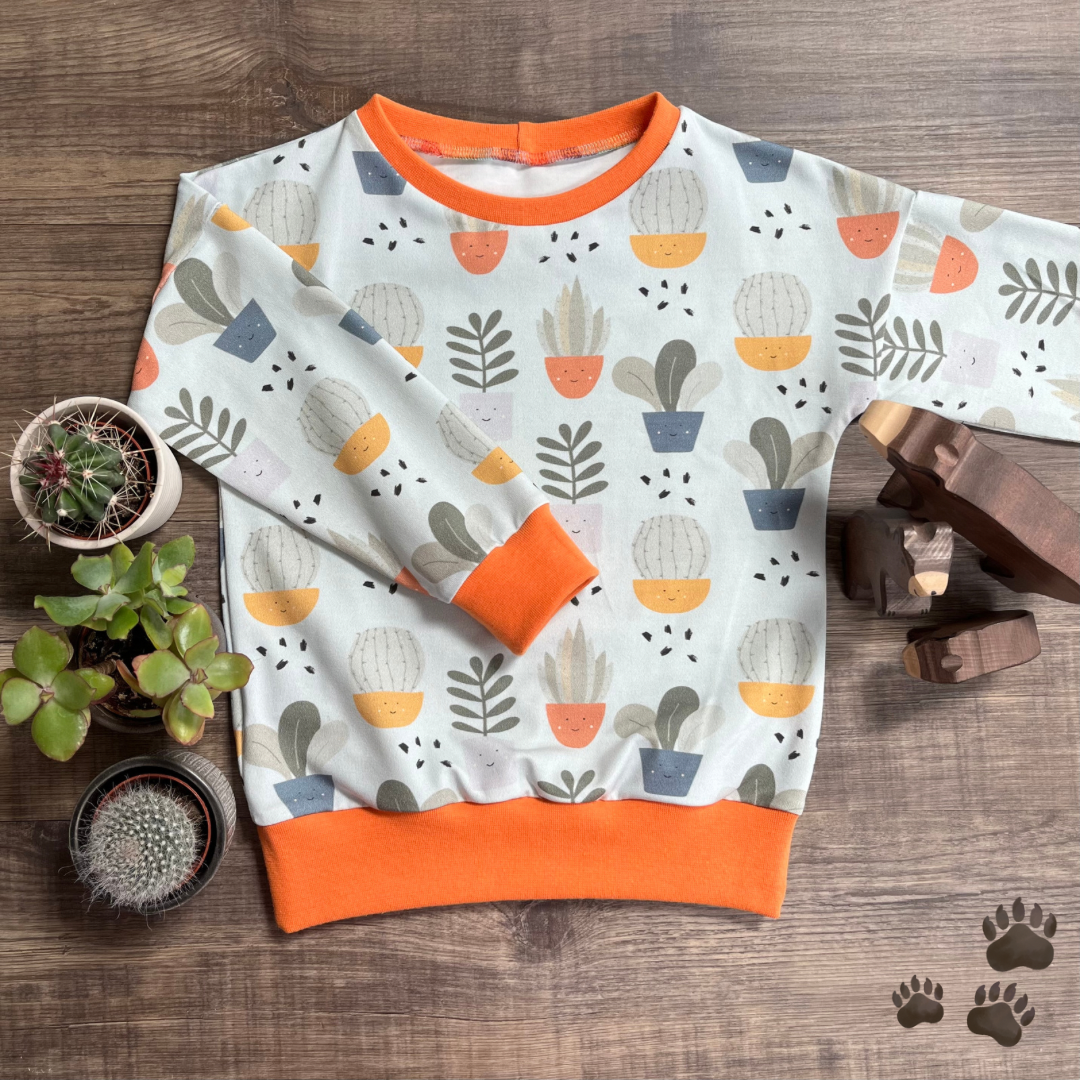 Happy House Plant - Slouchy Sleeve Jumper - Ready to Post