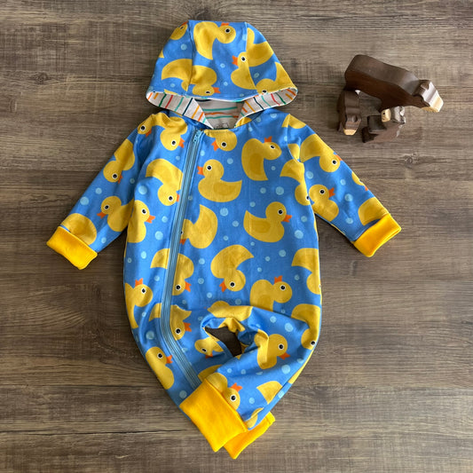 Rubber Ducks - Long Zip Up Coverall - Ready To Post 3-6m