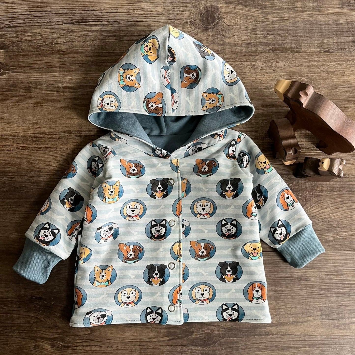 Mermaids - Blue - Reversible Hooded Cardi