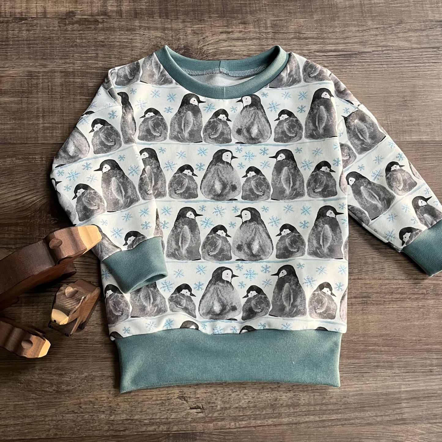 Penguin Huddle Slouchy Sleeve Jumper - Ready to Post