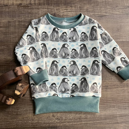 Penguin Huddle Slouchy Sleeve Jumper - Ready to Post