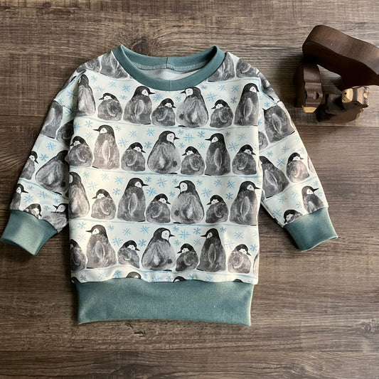 Penguin Huddle Slouchy Sleeve Jumper - Ready to Post