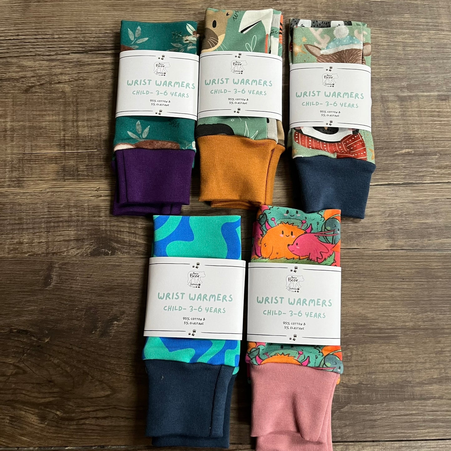 Wrist Warmers (warmer fabrics) - 3-6 Years - ready to post