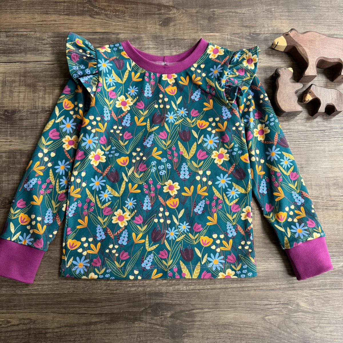 Long Sleeve Tshirt - Wild Flower - 3-4 Years