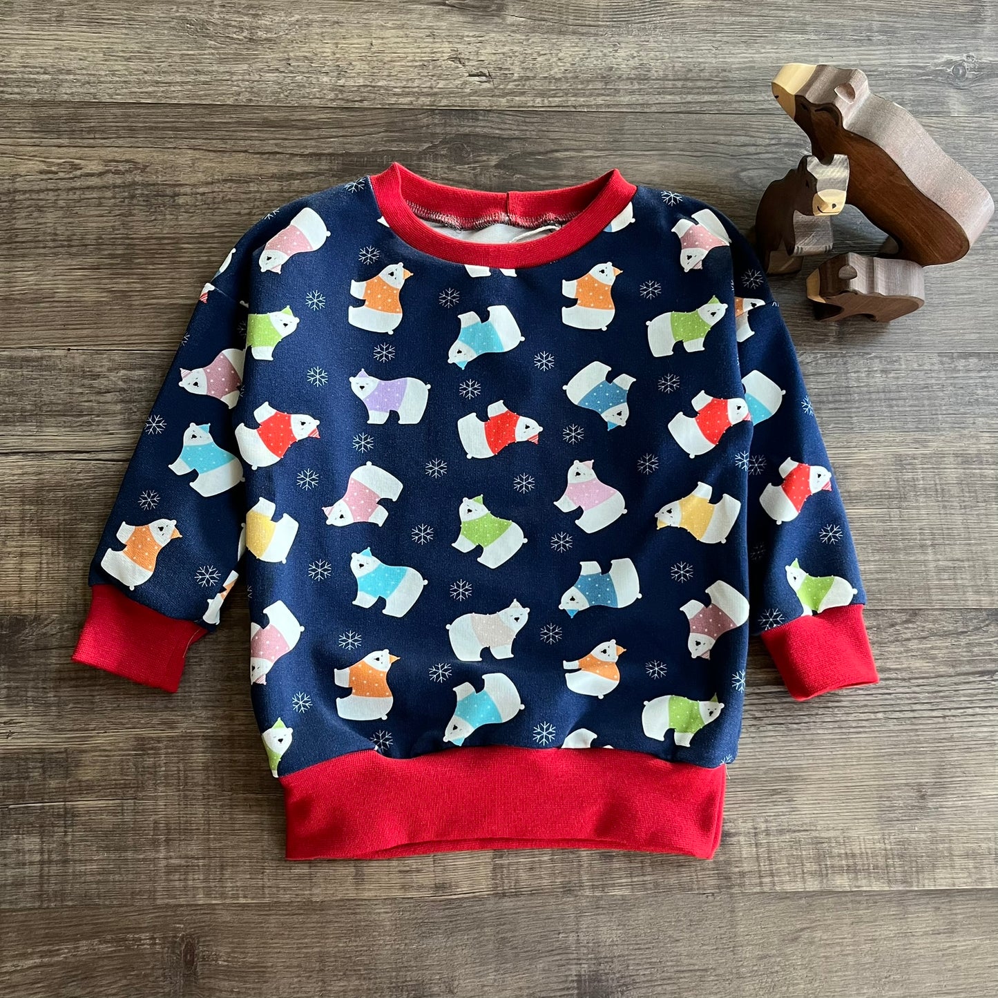 Festive Bear - Slouchy Sleeve Jumper - Ready to Post