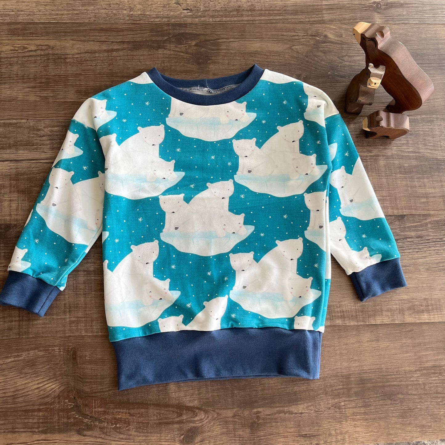Three Polar Bears - Slouchy Sleeve Jumper - Ready to Post