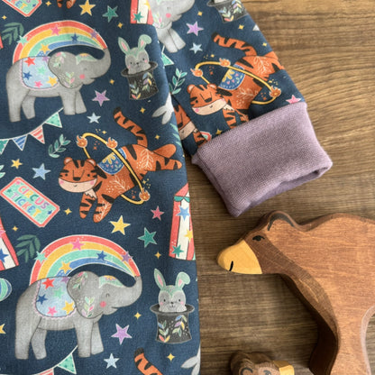 Long zip snug-all - circus fun - 18-24m - ready to post