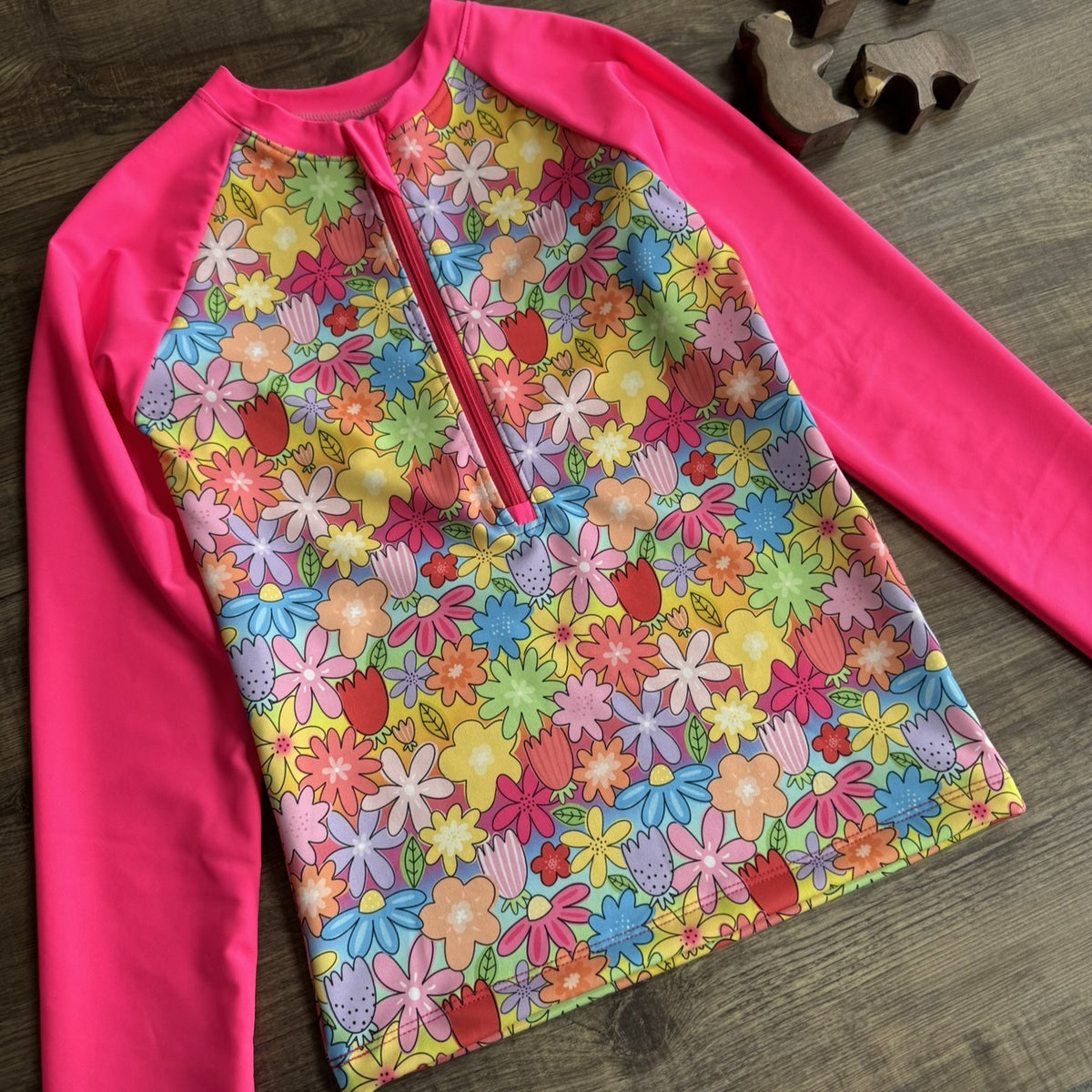 Swim Rashie Top with Zip Front
