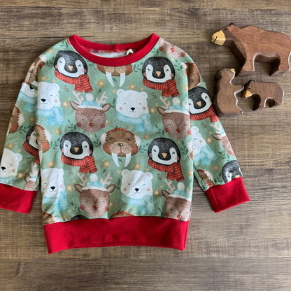 Winter Animals - Slouchy Sleeve Jumper - Ready to Post