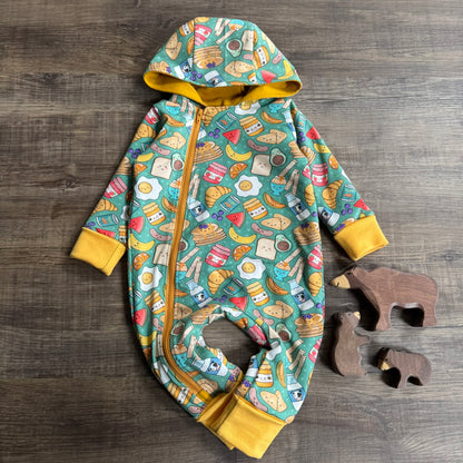 Breakfast- Long Zip Up Snug-Alls - Ready to Post