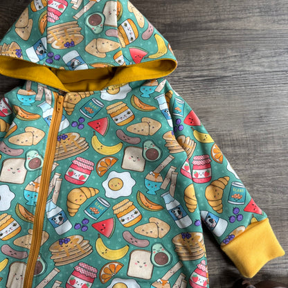 Breakfast- Long Zip Up Snug-Alls - Ready to Post