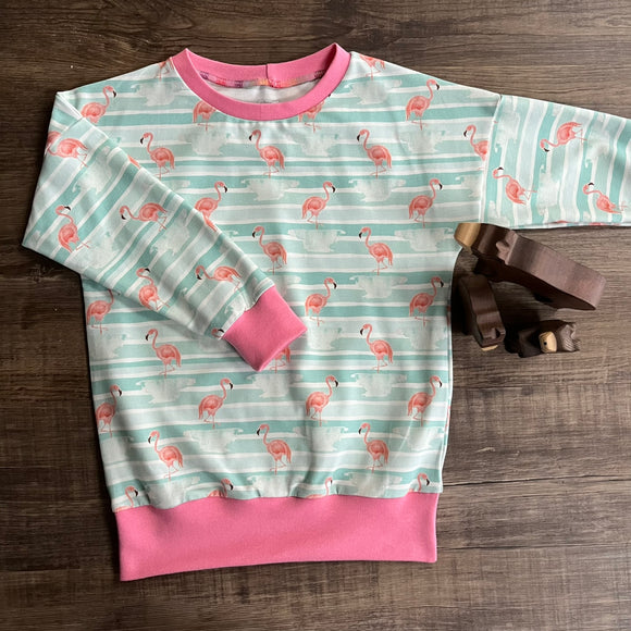 Flamingo Slouchy Sleeve jumper - Ready to Post