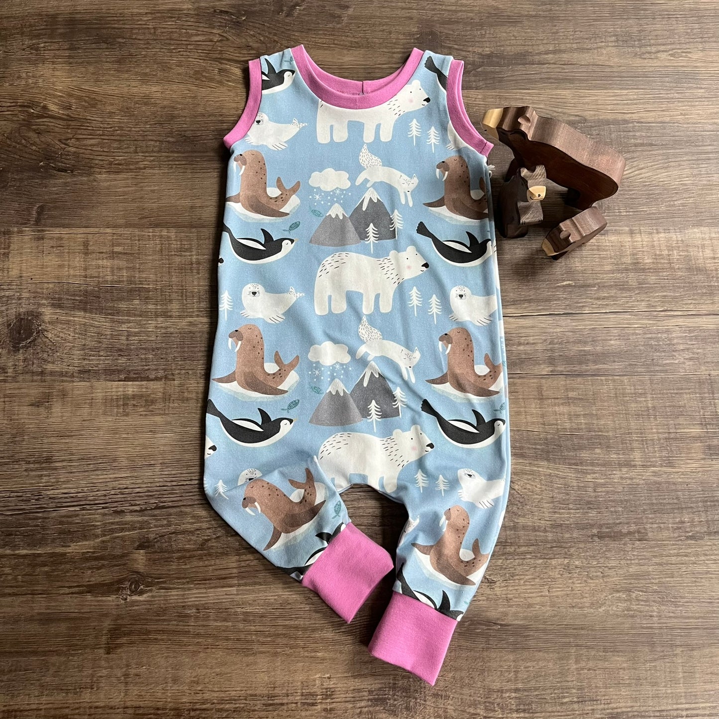Icy Friends - Pull Up Romper Pink - Ready to Post