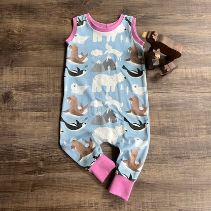 Icy Friends - Pull Up Romper Pink - Ready to Post