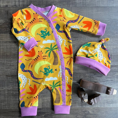 Dragons - Natural - All in One Babygrow