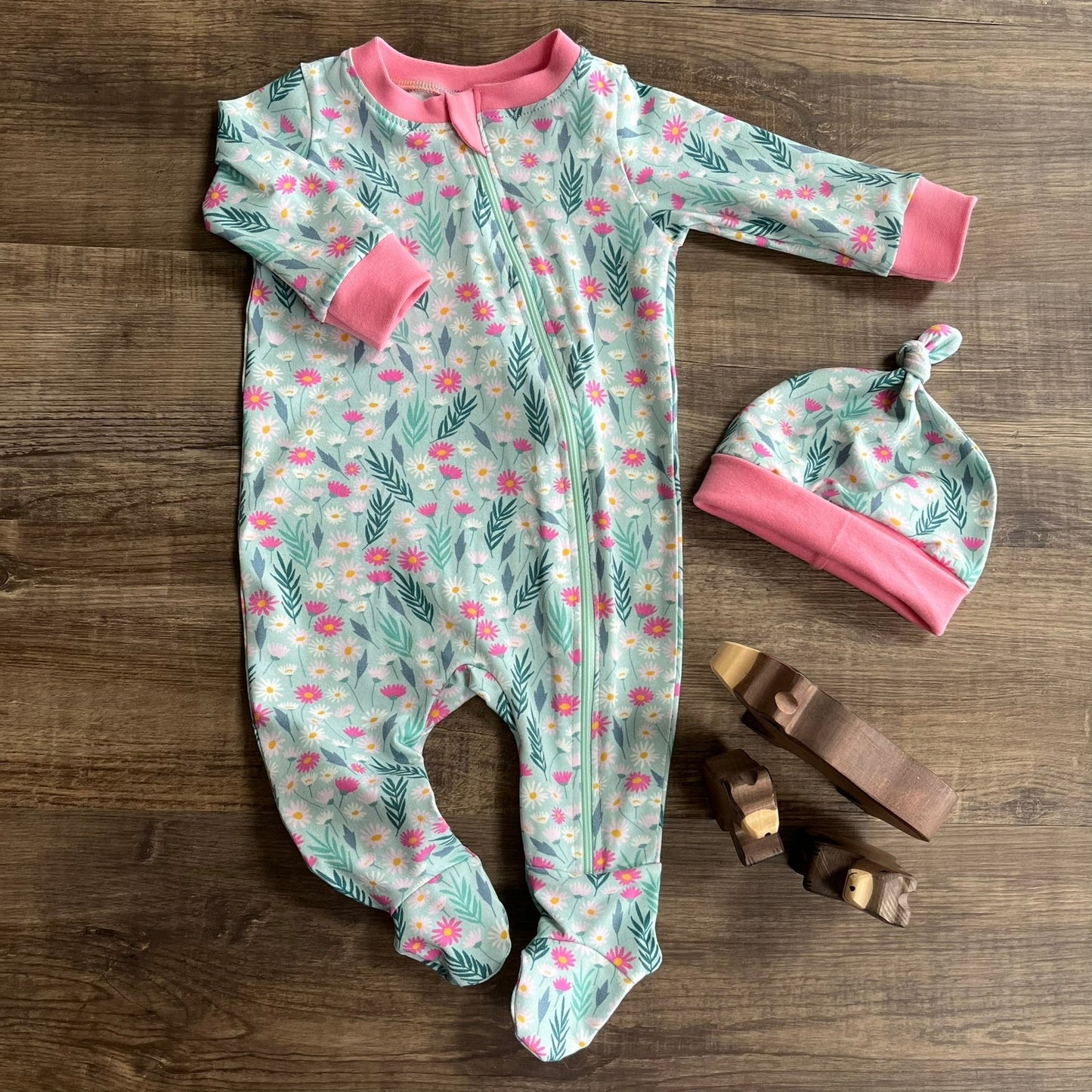 Christmas Woodland - Light - All in One Babygrow
