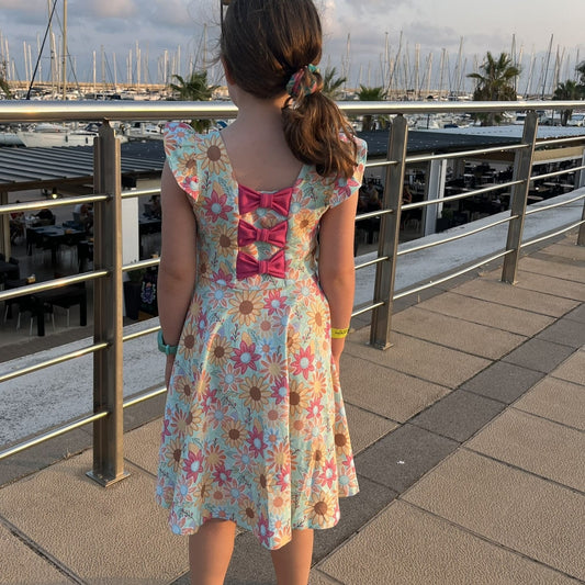 Big Flowers - Bow Back Dress