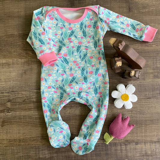 Christmas Friends - Green - Easy Change Babygrow