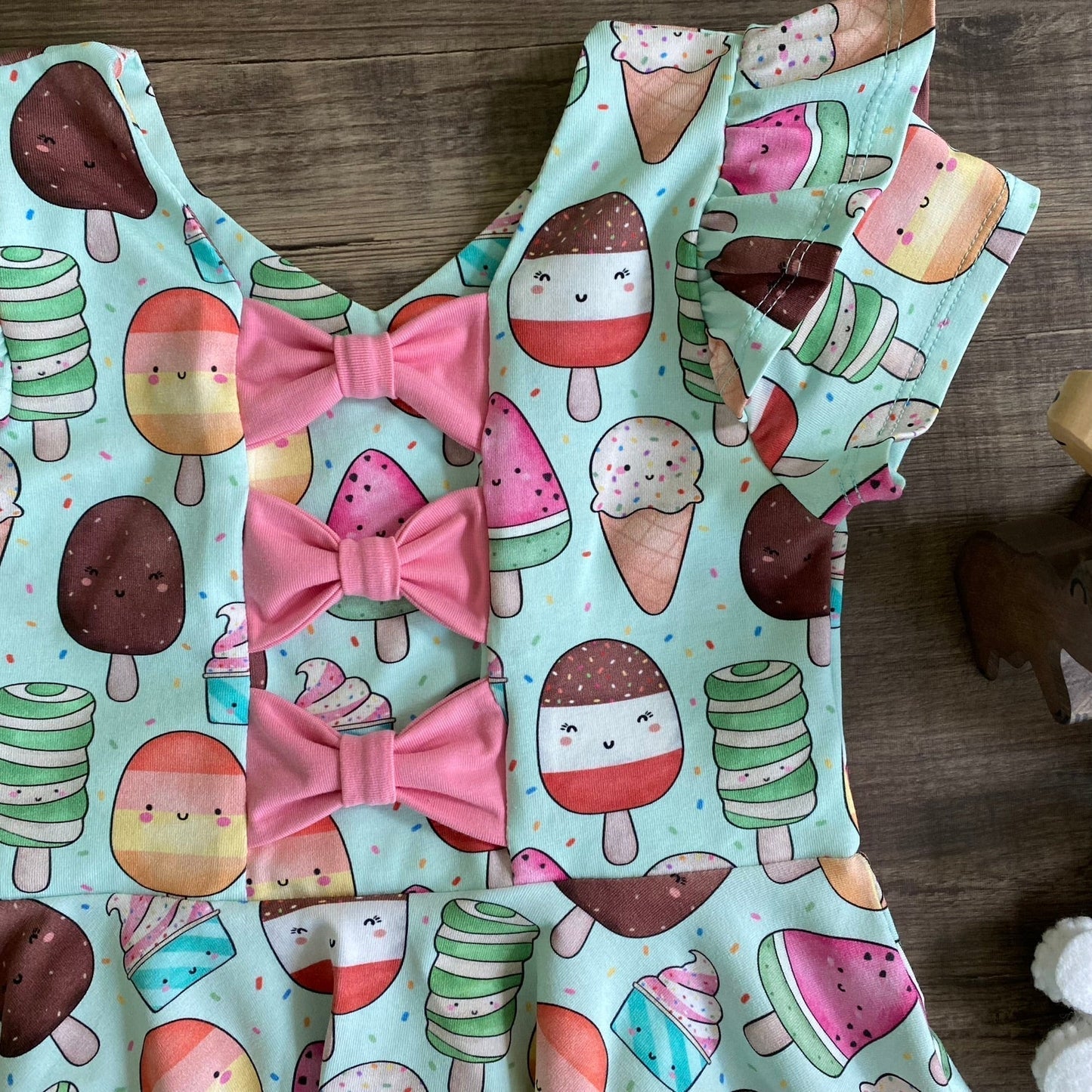 Christmas Woodland - Light - Bow Back Dress
