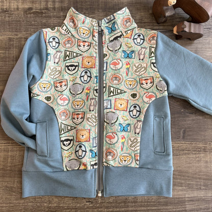Natural Stripes - Warmer Fabric - Zip Up Jacket