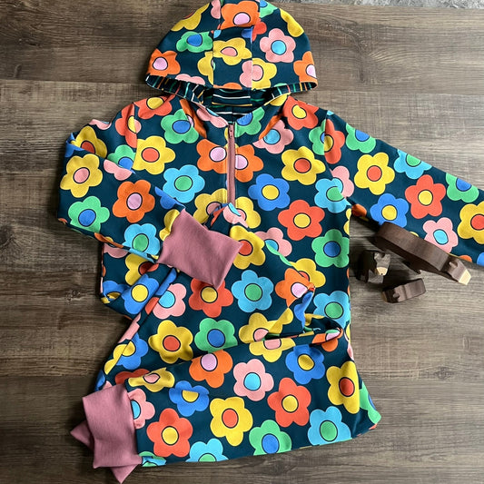 Leopard Blues - Warmer Fabric - Zip Up Snug-Alls