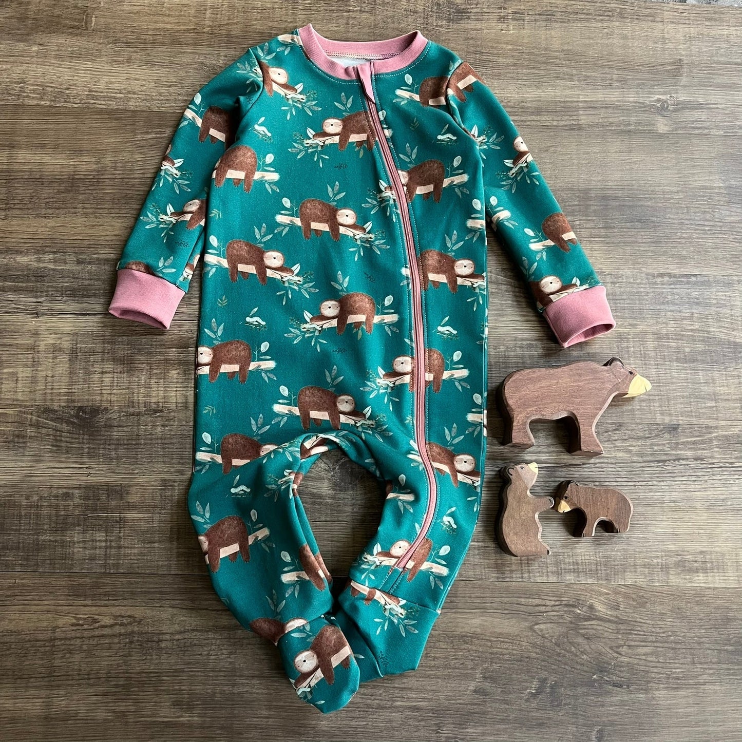 Christmas Woodland - Light - All in One Babygrow