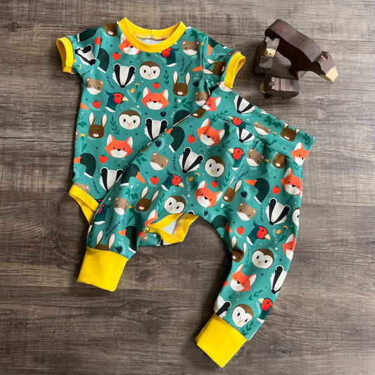 Wild Woodland - bodysuit and harem set - 6-12m