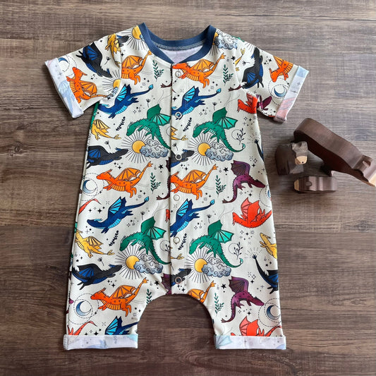 Little Dinos - Popper Down Romper